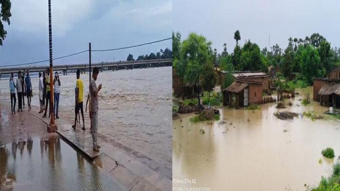 गयाजी जिले के कई गांव में घुसा नदी का पानी, बाढ़ जैसे दिखे हालात, कई जगह पर टूटे डायवर्सन