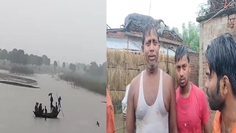 घास लाने के क्रम में नाव डूबी, 2 की मौत, बाकी तैर कर निकले