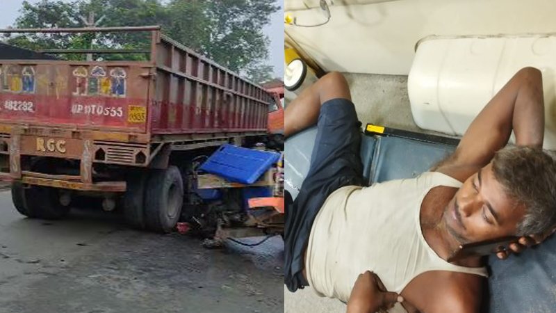 बस और 2 ट्रक के बीच टक्कर, एक महिला समेत 3 लोग घायल बस और 2 ट्रक के बीच टक्कर, एक महिला समेत 3 लोग घायल