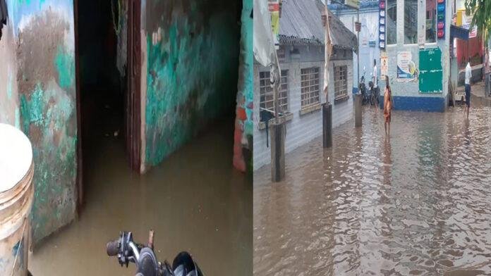 शहर में लगातार हो रही झमाझम बारिश, सदर अस्पताल में घुसा पानी