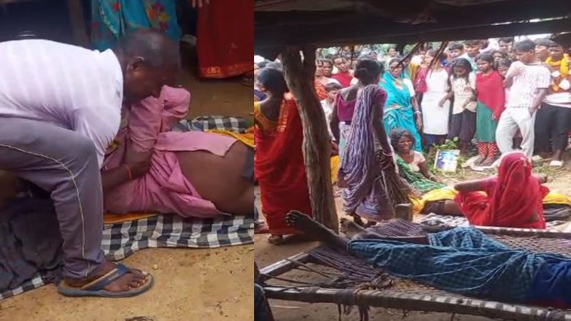 अधेड़ की संदिग्ध मौत पर डायन का आरोप लगा महिला की जमकर पिटाई