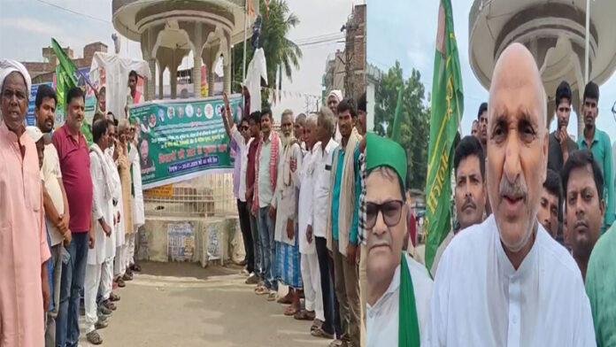 अपराध व ADG द्वारा किसानों पर आपत्तिजनक बयान को लेकर RJD ने PM-CM का फूंका पुतला