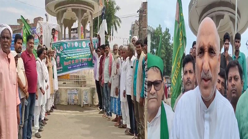 अपराध व ADG द्वारा किसानों पर आपत्तिजनक बयान को लेकर RJD ने PM-CM का फूंका पुतला