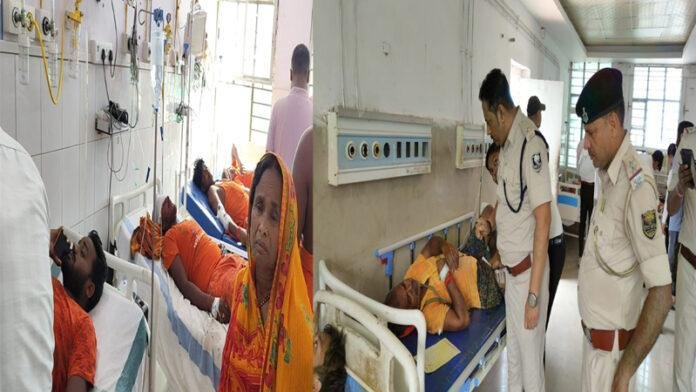 Sheikhpura Bam कांवरियों से भरी बस पेड़ से टकराईं, 40 जख्मी, मची अफरा-तफरी