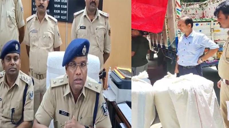 पुलिस ने गांजा से भरा पिकअप वैन को किया जब्त, तस्कर फरार