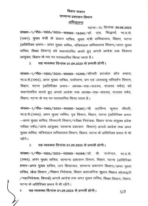 अब बिहार के विकास की कमान संभालेंगे डॉ एस सिद्धार्थ, पढ़ें अब कौन संभालेंगे शिक्षा विभाग... | 22Scope News 1 304 22Scope News
