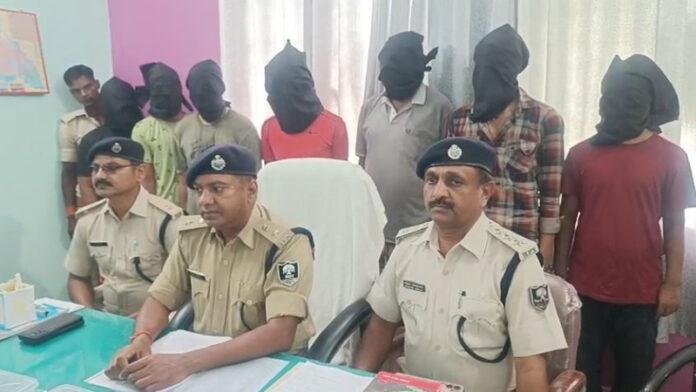 अंतर जिला चेन छिनतई गैंग का पर्दाफाश, 7 अपराधी गिफ्तार