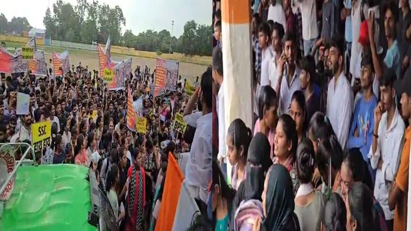परीक्षा में धांधली के खिलाफ अभ्यर्थियों का हल्लाबोल, गयाजी कॉलेज मैदान से निकाला जुलूस