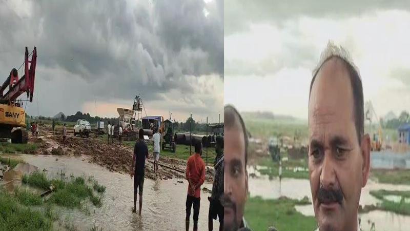 पुल निर्माण कंपनी पर लगा अवैध बालू खनन का आरोप