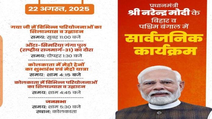 बिहार में आज फिर PM मोदी, गयाजी में करोड़ों विकास परियोजनाओं का करेंगे शिलान्यास व उद्घाटन