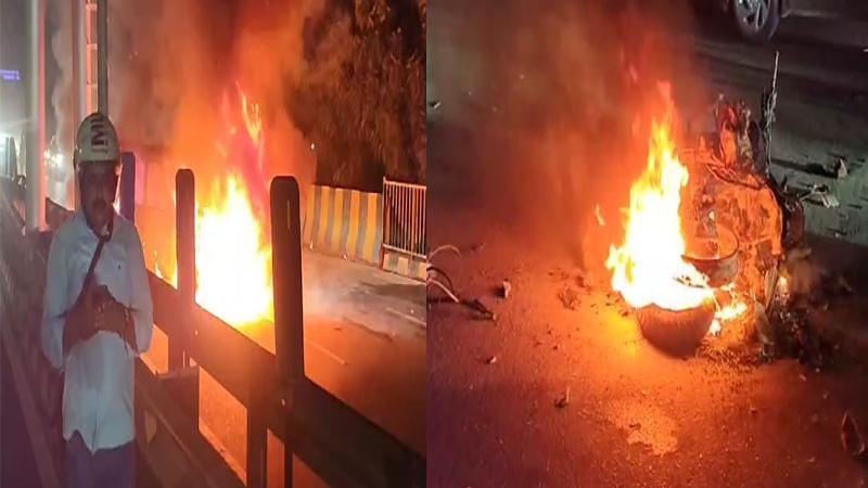 Patna Aag पटना के अटल पथ पर बवाल, गाड़ी में लगाई आग, सरकार के मंत्री को लोगों ने खदेड़ा