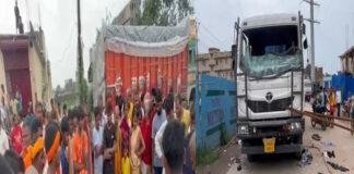 रामकृष्ण नगर पुल के पास सड़क दुर्घटना, 2 की मौत, लोगों ने किया सड़क जाम