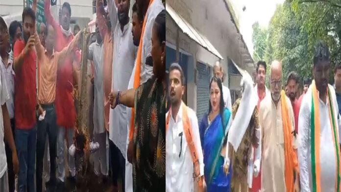 सासाराम में राहुल का फूंका गया पुतला, BJP के 2 पूर्व MLA हुए आमने-सामने