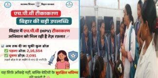 मुख्यमंत्री बालिका कैंसर प्रतिरक्षण योजना, बिहार राज्य स्वास्थ्य समिति की देखरेख में जारी है HPV का टीकाकरण