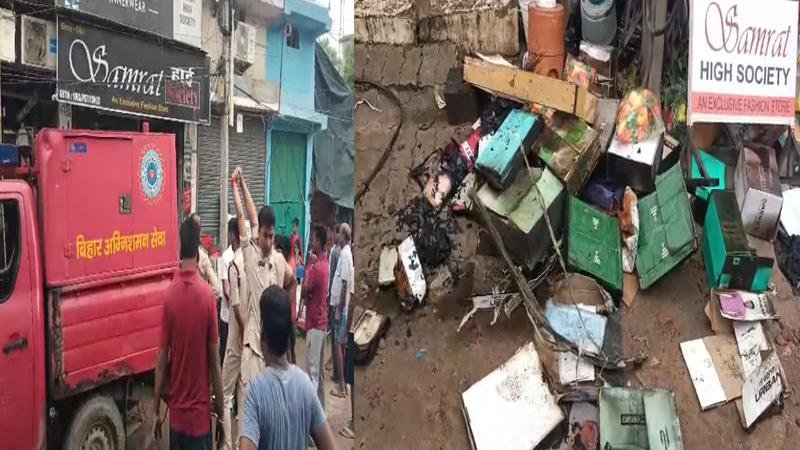 कपड़े की दुकान में लगी भीषण आग, लाखों का नुकसान