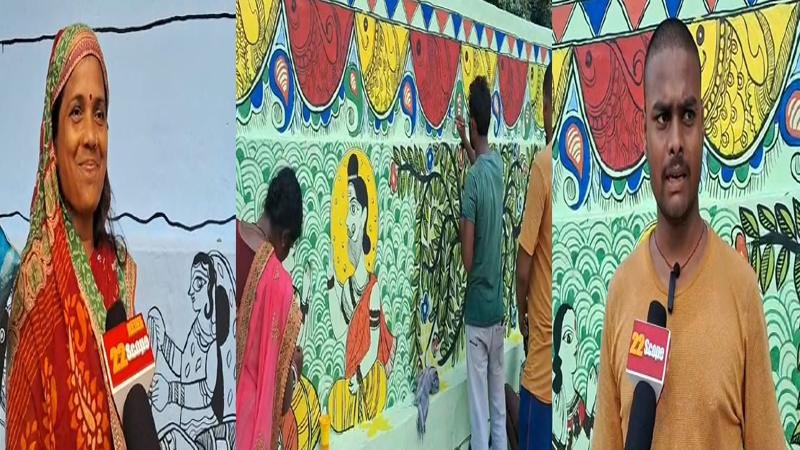 सीता पथ पर किया जा रहा है मधुबनी पेंटिंग, पितृपक्ष मेला को लेकर की जा रही तैयारी
