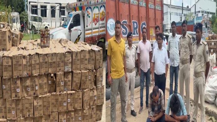 मद्य निषेध विभाग की बड़ी कार्रवाई, भारी मात्रा में विदेशी शराब के साथ पकड़े गए ड्राइवर व खलासी