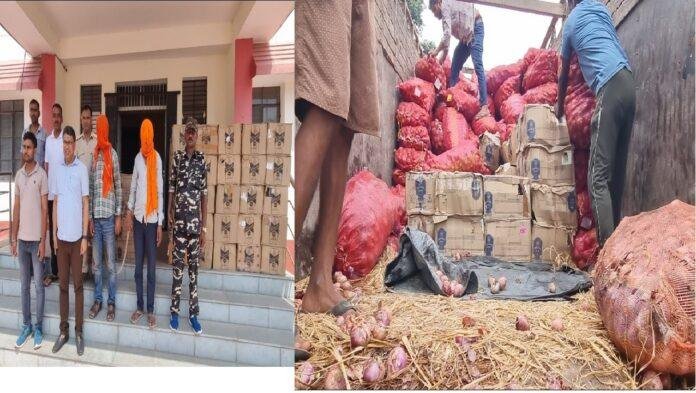 उत्पाद व मद्य निषेध विभाग को मिली बड़ी सफलता, ट्रक से भारी मात्रा में अवैध विदेशी शराब के साथ 2 तस्कर गिरफ्तार