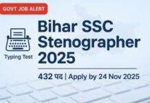 Bihar SSC Stenographer Vacancy 2025 : बारहवीं पास युवाओं के लिए 432 सरकारी पदों पर भर्ती, जानें योग्यता, आवेदन तिथि और सैलरी Bihar SSC Stenographer Vacancy 2025: बारहवीं पास युवाओं के लिए 432 सरकारी पदों पर भर्ती, जानें योग्यता, आवेदन तिथि और सैलरी