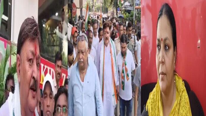 भागलपुर से कांग्रेस प्रत्याशी अजीत शर्मा ने किया नामांकन, झारखंड सरकार के मंत्री रही मौजूद