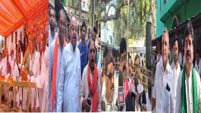 NDA और राजद प्रत्याशियों ने भरा पर्चा, समर्थन में उपमुख्यमंत्री और सांसद रहे मौजूद