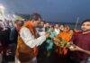 विजय सिन्हा ने लखीसराय में दिया अस्ताचलगामी सूर्य को अर्घ्य, प्रदेश की खुशहाली की कामना की विजय सिन्हा