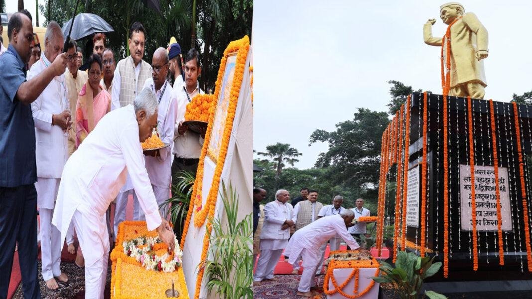 राज्यपाल व मुख्यमंत्री ने राष्ट्रपिता व शास्त्री की जयंती पर उनकी आदमकद प्रतिमा पर माल्यार्पण कर दी श्रद्धांजलि