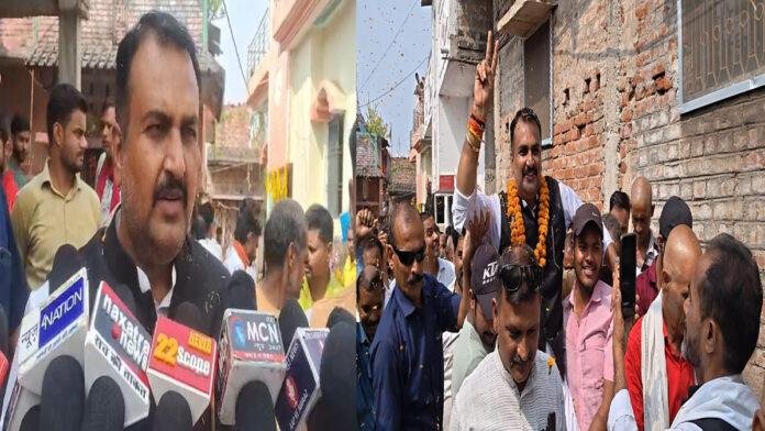 Gaya BSP BSP प्रत्याशी चितरंजन कुमार ने चलाया चुनावी अभियान, लोगों ने पुष्प वर्षा कर किया जोरदार स्वागत