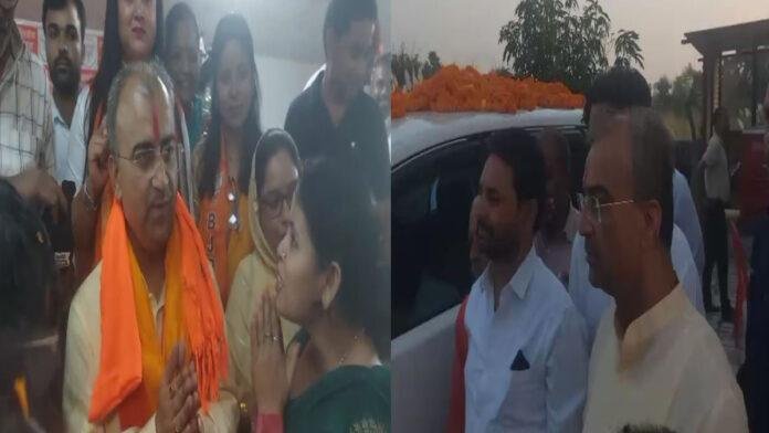टिकट मिलने के बाद सिवान पहुंचे मंगल पांडे, NDA बैठक में हुए शामिल