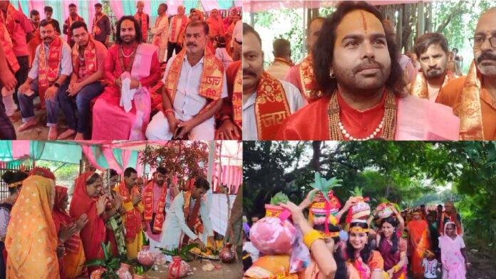 रामपुरा गांव में श्रीराम कथा ज्ञान यज्ञ को लेकर निकाली गयी भव्य कलश शोभा यात्रा