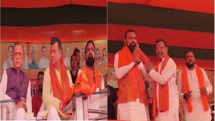 उपमुख्यमंत्री सम्राट चौधरी और केंद्रीय मंत्री राजभूषण निषाद ने की जनसभा, बीजेपी प्रत्याशी के समर्थन में की वोट की अपील