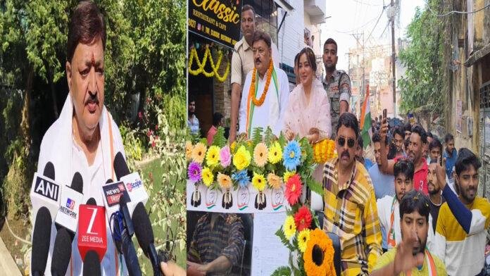 अपने पिता के सपोर्ट में फिल्म अभिनेत्री नेहा शर्मा भागलपुर पहुंची किया रोड शो, कांग्रेस को की वोट देने की अपील