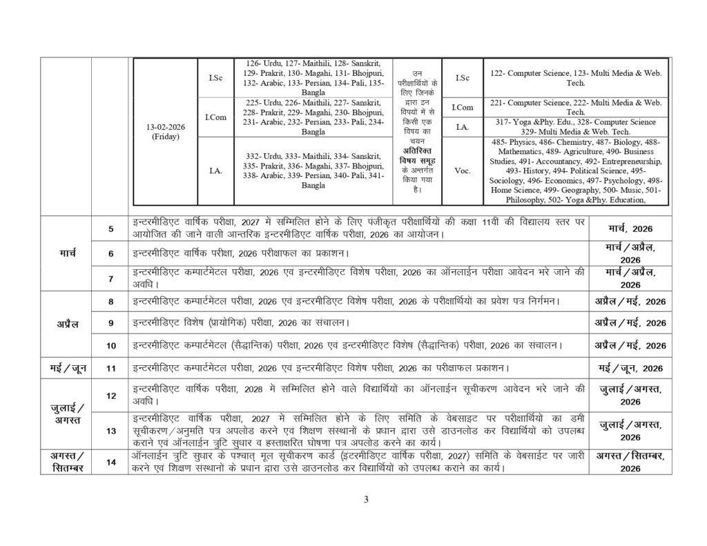 BSEB Exam Calender 2026 29.11.25 page 0003 1 22Scope News