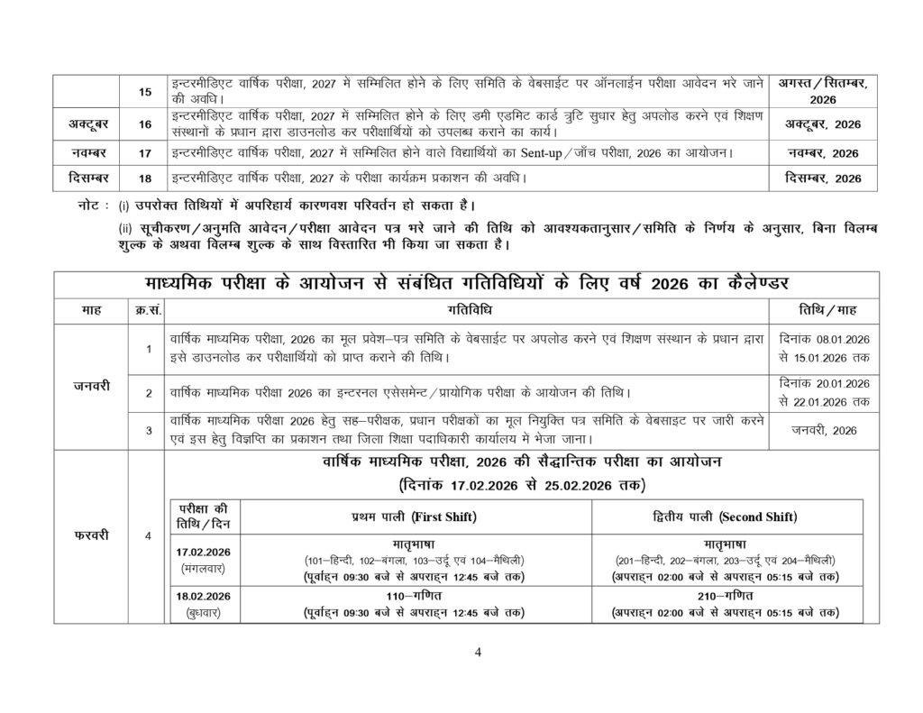 BSEB Exam Calender 2026 29.11.25 page 0004 22Scope News