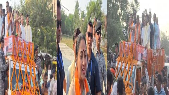 Delhi CM औरंगाबाद पहुंची दिल्ली की CM रेखा गुप्ता, NDA प्रत्याशी के पक्ष में किया रोड शो