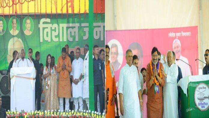 मोतिहारी चुनावी जनसभा में पहुँचे नीतीश कुमार,जनता से की वोट की अपील, बोले - विपक्ष के झांसे से नही आना है  