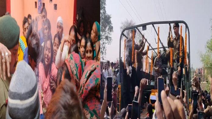 पैतृक गांव पहुंचा शहीद जवान का पार्थिव शरीर, सैन्य सम्मान के साथ दी गई विदाई