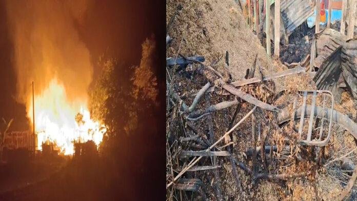 मधेपुरा में भीषण अगलगी में 5 परिवारों का घर जलकर खाक, दमकल की गाड़ियां आग पर पाया काबू
