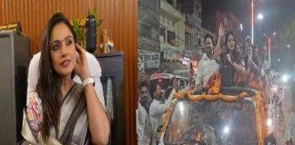 वोटिंग परसेंटेज को बढ़ाने के लिए डेहरी पहुंची अभिनेत्री नीतू चंद्रा, किया रोड शो