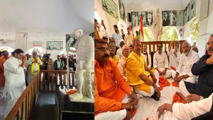 प्रशांत पश्चिम चंपारण के भितिहरवा गांधी आश्रम में एक दिन के मौन उपवास पर बैठे