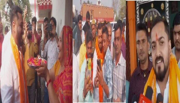 बेलसंड से एलजेपीआर विधायक पहुँचे पैत्रिक गांव,कुल देवी व बुजुर्गों का लिया आशीर्वाद