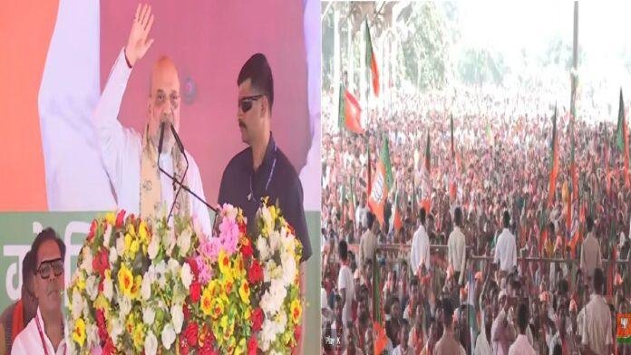 मुजफ्फपुर में गरजे अमित शाह, एनडीए की उपलब्धियां गिनाई, जनता से की वोट की अपील