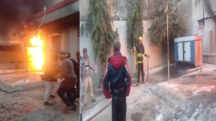 किरानी घाट पेट्रोल पंप पर शार्ट सर्किट से लगी आग , मची अफरातफरी 
