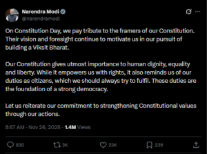 संविधान दिवस के 76 साल पूरे, जानें PM Modi ने नागरिकों से क्या की अपील | 22Scope News PM Modi's tweet on 76th Constitution Day