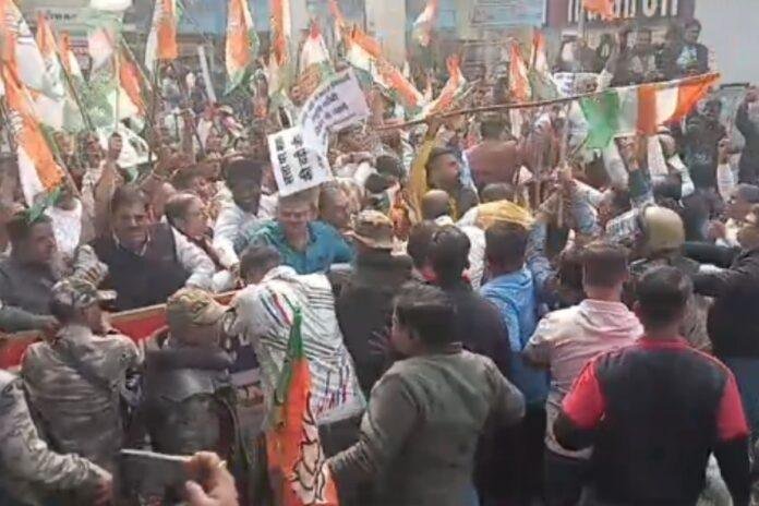 BJP कार्यालय के सामने नही दे सकी कांग्रेस पार्टी धरना, जानें क्या है इसके पीछे की वजह