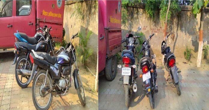 बांका जिले के अमरपुर पुलिस को मिली बड़ी सफलता,छापेमारी में तीन बाईक जब्त