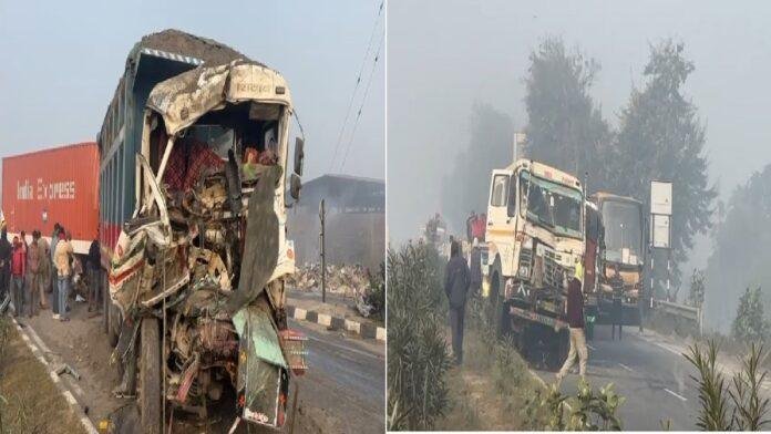 NH 31 पर घने कोहरे की वजह से भीषण हादसा,तीन गाड़ियां आपस में टकराई