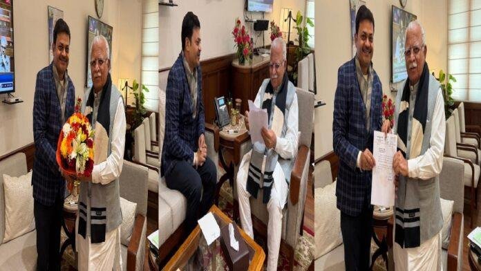 केन्द्रीय मंत्री मनोहर लाल खट्टर से मंत्री संजय सिंह ने की मुलाकात, महुआ में पावर ग्रिड उपकेन्द्र के निर्माण की रखी मांग 