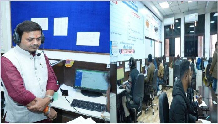 औचक निरीक्षण को केंद्रीय शिकायत निवारण कक्ष पहुँचे मंत्री संजय कुमार सिंह , शिकायतों के ससमय निष्पादन का दिया निर्देश