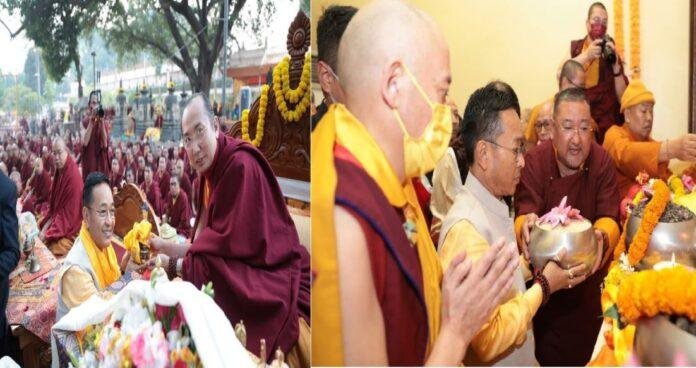 सिक्किम के सीएम प्रेम सिंह तमांग पहुंचे बोधगया, महाबोधि मंदिर में की पूजा-अर्चना